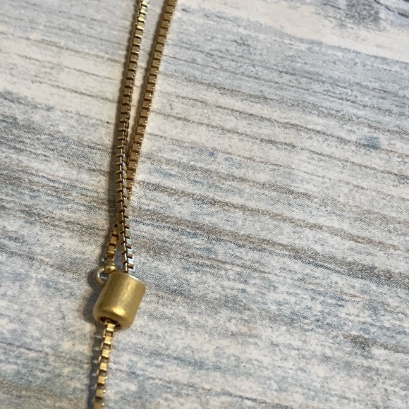 Madewell Shapes acrylic Necklace gold Tone Box Chain Adjustable slide - Picture 7 of 10